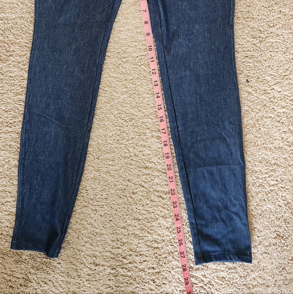MeMoi High-Waisted Skinny Jean Leggings Women's Dark Blue Jeans Size Small - Picture 6 of 8